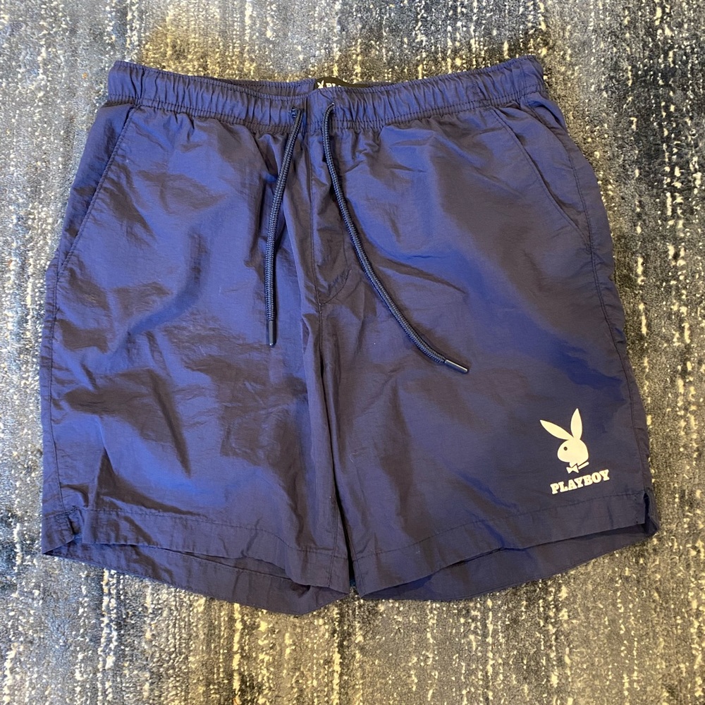 Navy blue playboy shorts